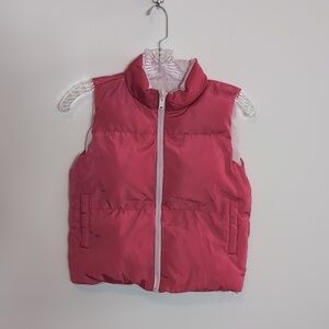 Girl's Pink Puffy Vest Reversible
